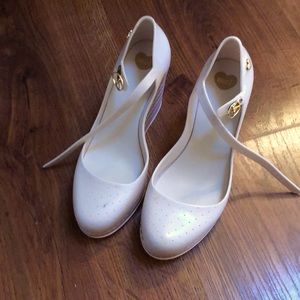 Melissa jelly white wedge heels